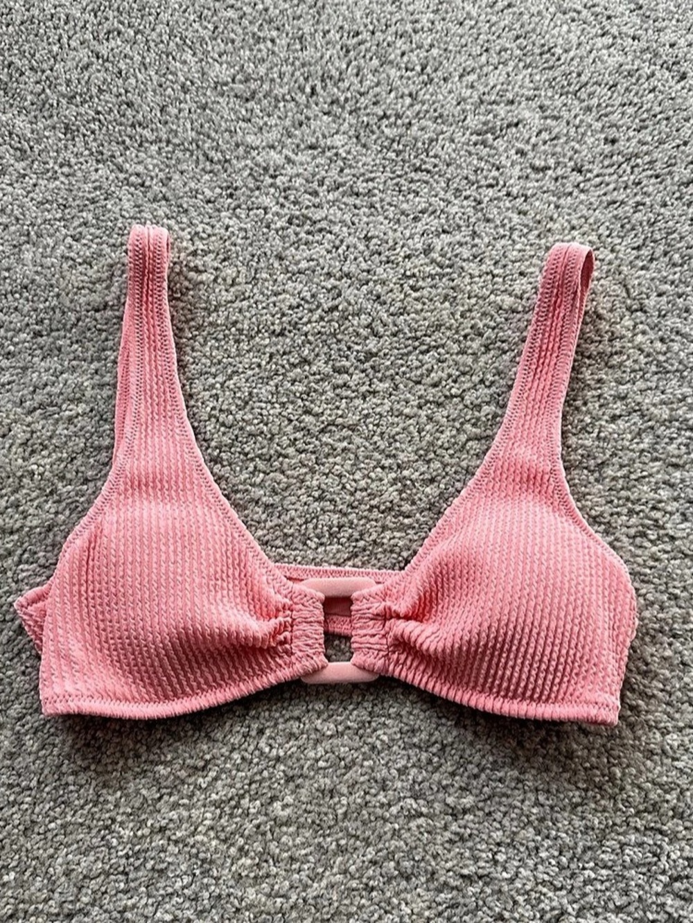 Pink Ribbed Bikini Top Like New
